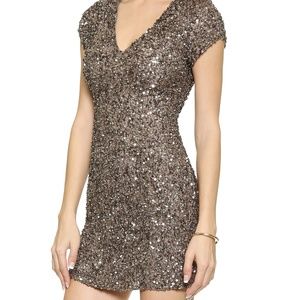 Parker Beaded v Neck Dress